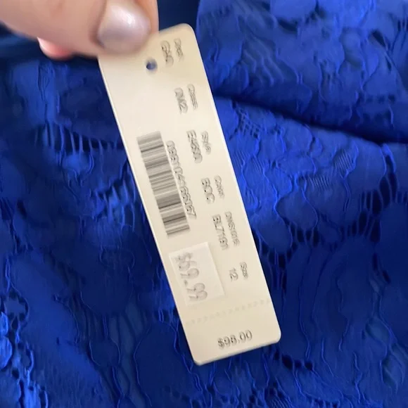 J.Crew Blue Lace Cami with thin Spaghetti Straps Size 12 - Picture 9 of 9